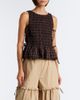 Ganni Ganni Checked shirred cotton top - 2