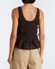 Ganni Ganni Checked shirred cotton top - 4