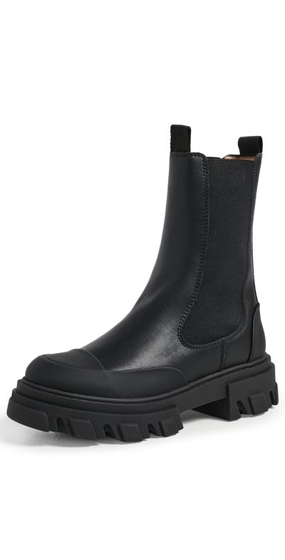GANNI GANNI Cleated Mid Chelsea Boots Black