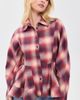 GANNI GANNI Cotton Flannel Check Peplum Shirt Raspberry Wine - 2