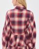 GANNI GANNI Cotton Flannel Check Peplum Shirt Raspberry Wine - 3