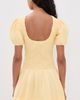 GANNI GANNI Cotton Mini Smocked Pleated Dress Italian Straw - 3