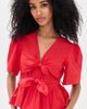 GANNI GANNI Cotton Poplin Bow Blouse Racing Red - 2