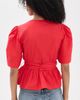GANNI GANNI Cotton Poplin Bow Blouse Racing Red - 3