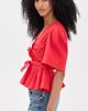 GANNI GANNI Cotton Poplin Bow Blouse Racing Red - 4