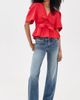 GANNI GANNI Cotton Poplin Bow Blouse Racing Red - 5