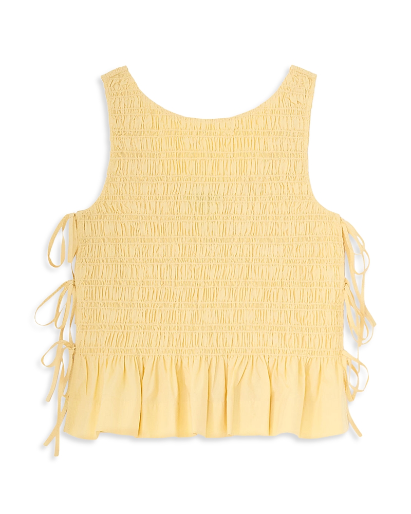 Ganni Ganni Cotton Smocked Top