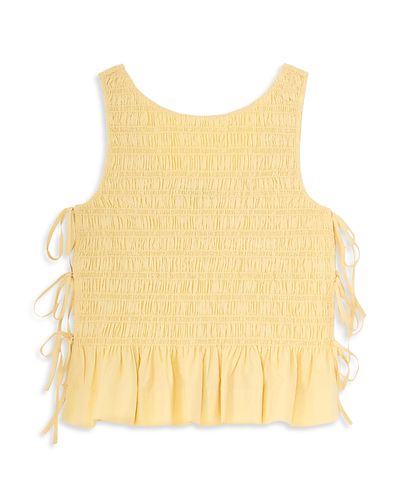 Ganni Ganni Cotton Smocked Top
