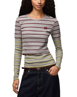 Ganni Ganni Double Stripe Cotton-Blend Top