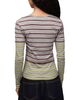 Ganni Ganni Double Stripe Cotton-Blend Top - 3