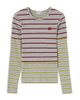 Ganni Ganni Double Stripe Cotton-Blend Top - 4