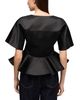 Ganni Ganni Duchesse Satin Peplum Top - 3