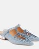 Ganni Ganni Embellished lace-up denim mules - 1
