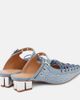 Ganni Ganni Embellished lace-up denim mules - 2
