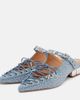 Ganni Ganni Embellished lace-up denim mules - 4