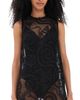 GANNI GANNI Embroidered Net Boxy Mini Dress Black - 1