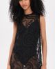 GANNI GANNI Embroidered Net Boxy Mini Dress Black - 2