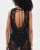 GANNI GANNI Embroidered Net Boxy Mini Dress Black - 3