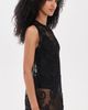 GANNI GANNI Embroidered Net Boxy Mini Dress Black - 4