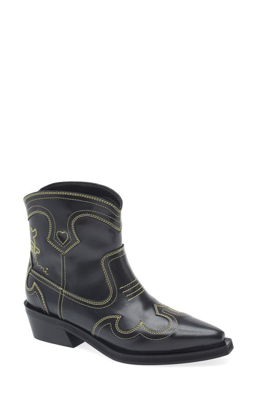Ganni Ganni Embroidered Western Bootie