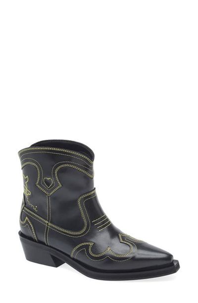 Ganni Ganni Embroidered Western Bootie