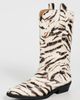 GANNI GANNI Embroidered Zebra Western Boots Egret - 2