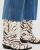GANNI GANNI Embroidered Zebra Western Boots Egret - 3