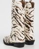 GANNI GANNI Embroidered Zebra Western Boots Egret - 4
