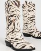 GANNI GANNI Embroidered Zebra Western Boots Egret - 5