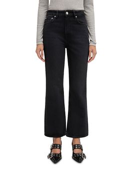 Ganni Ganni Essentials Rigid Mid Rise Bootcut Jeans in Black Washed