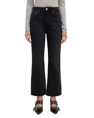 Ganni Ganni Essentials Rigid Mid Rise Bootcut Jeans in Black Washed
