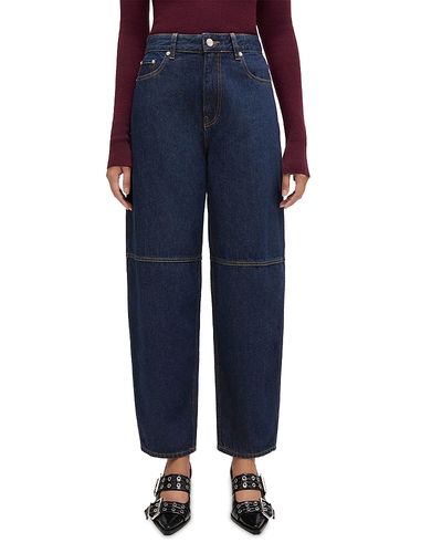 Ganni Ganni Essentials Rinse Mid Rise Barrel Jeans in Rinse