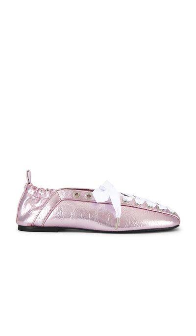 Ganni Ganni Eyelets Lace Up Ballerina Flat