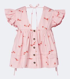 Ganni Ganni Floral cotton-blend top
