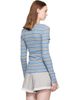 GANNI GANNI Gray & Blue Stripe Long-Sleeve T-shirt - 3