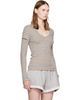 GANNI GANNI Gray & Brown Stripe Long-Sleeve T-shirt - 2