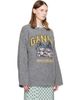 GANNI GANNI Gray Brushed Alpaca Mushroom Teddy Oversized Sweater - 2