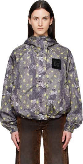 GANNI GANNI Gray Flowers Jacket