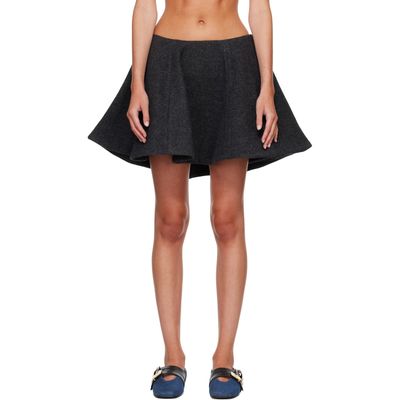 GANNI GANNI Gray Peacoat Wool Miniskirt