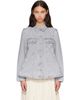 GANNI GANNI Gray Rigid Denim A-Line Overshirt - 1