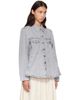 GANNI GANNI Gray Rigid Denim A-Line Overshirt - 2