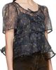GANNI GANNI Gray Shibori Organza Peplum Blouse - 2