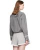 GANNI GANNI Gray Stretch Cotton Cropped Bowling Shirt - 3
