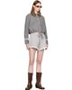 GANNI GANNI Gray Stretch Cotton Cropped Bowling Shirt - 4