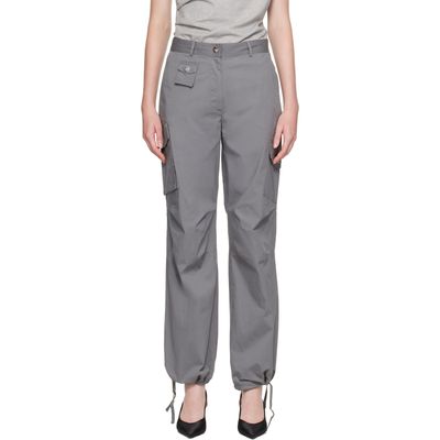 GANNI GANNI Gray Stretch Cotton Pocket Cargo Pants