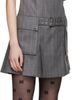 GANNI GANNI Gray Wool Stripe Belted Minidress - 2