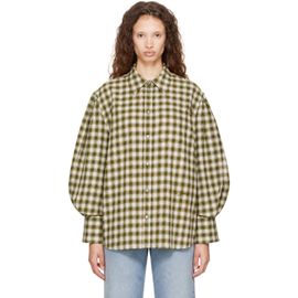 GANNI GANNI Green Light Check Flannel Shirt