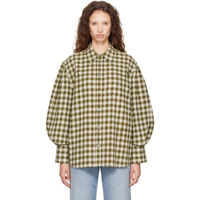 GANNI GANNI Green Light Check Flannel Shirt