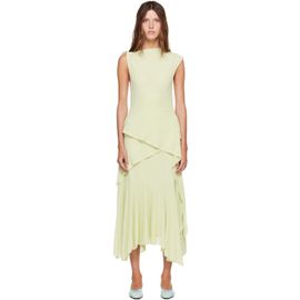 GANNI GANNI Green Marl Mesh Draped Knot Detailing Maxi Dress