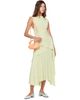 GANNI GANNI Green Marl Mesh Draped Knot Detailing Maxi Dress - 4